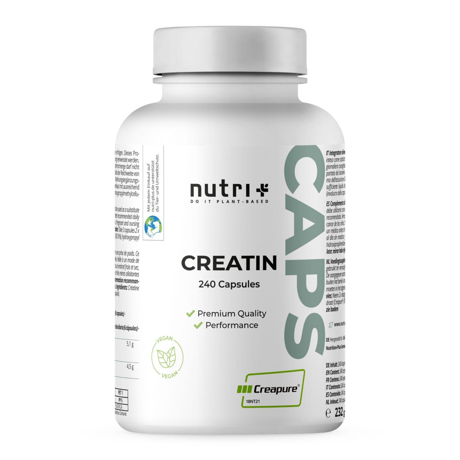 Nutri+ Creatina Monoidrato (Creapure®) Capsule