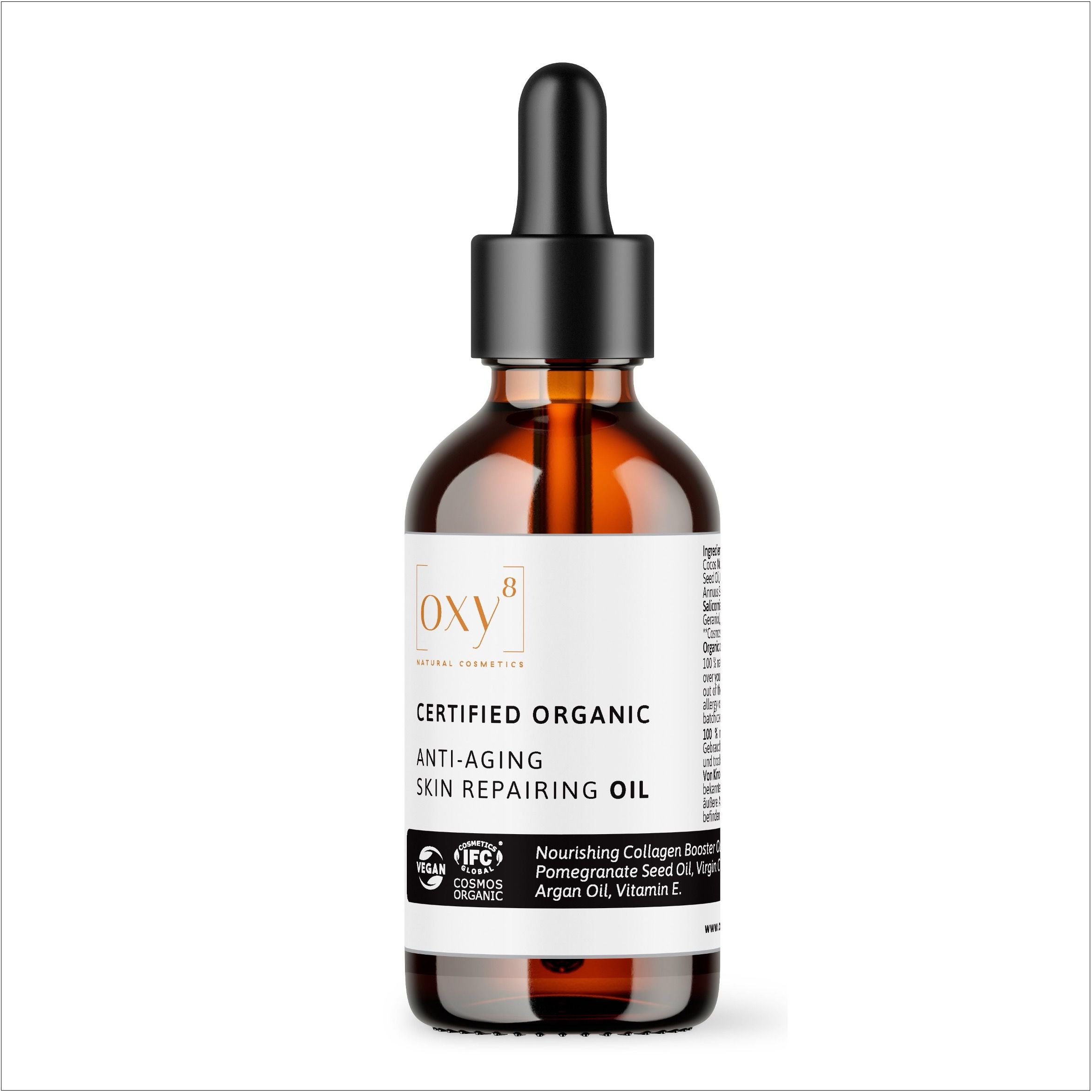 oxy8 Cosmetici naturali ANTI-AGING SKIN REPAIRING OIL Olio per il viso. Ripara e leviga la pelle.