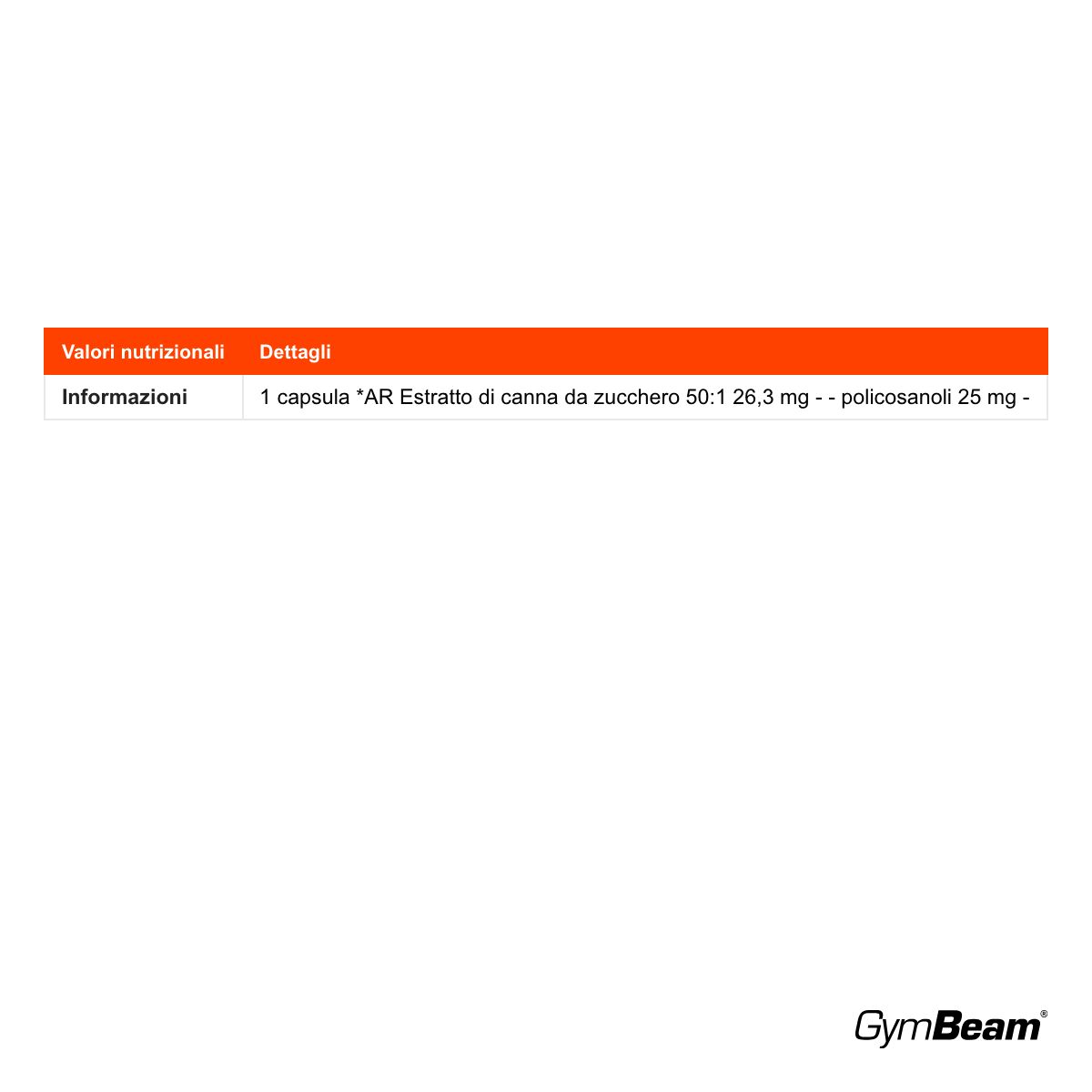 GymBeam Policosanolo estratto di canna da zucchero standardizzato al 95%