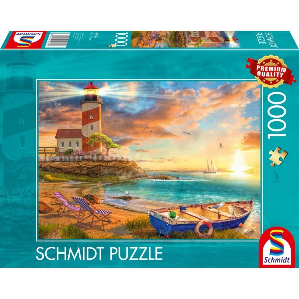 schmidt puzzle tramonto üsopra la baia con faro 1000 pezzi