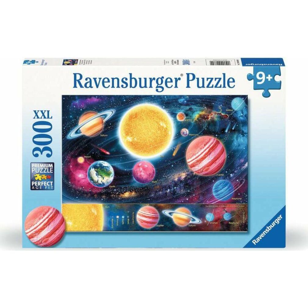 Ravensburger Puzzle Il sistema solare, 300 pezzi. Confezione con motivo puzzle. Età consigliata 9+. Formato XXL.