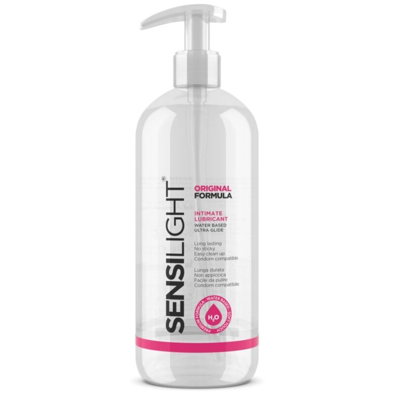Lubrificante intimo Sensilight, formula originale, a base d'acqua, flacone con pompa.