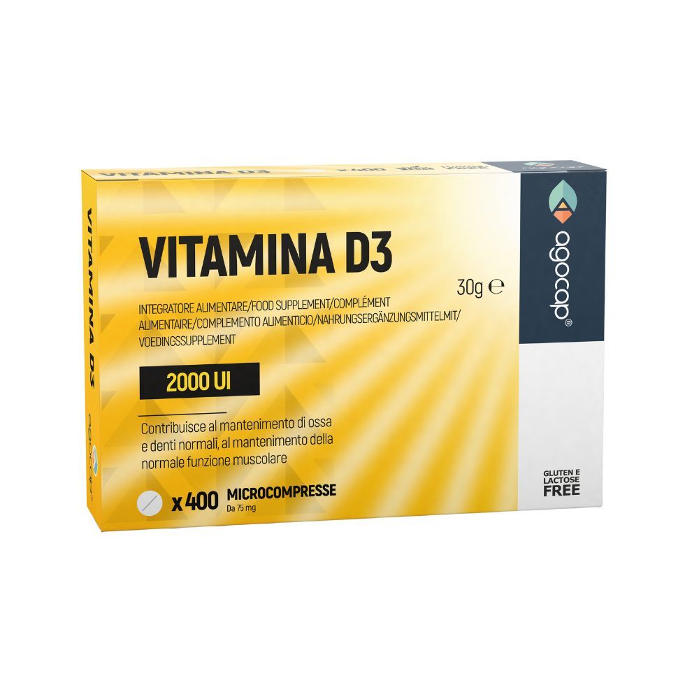 agocap - Integratore alimentare a base di Vitamina D3 2000 UI   Formato Pocket   400 cpr