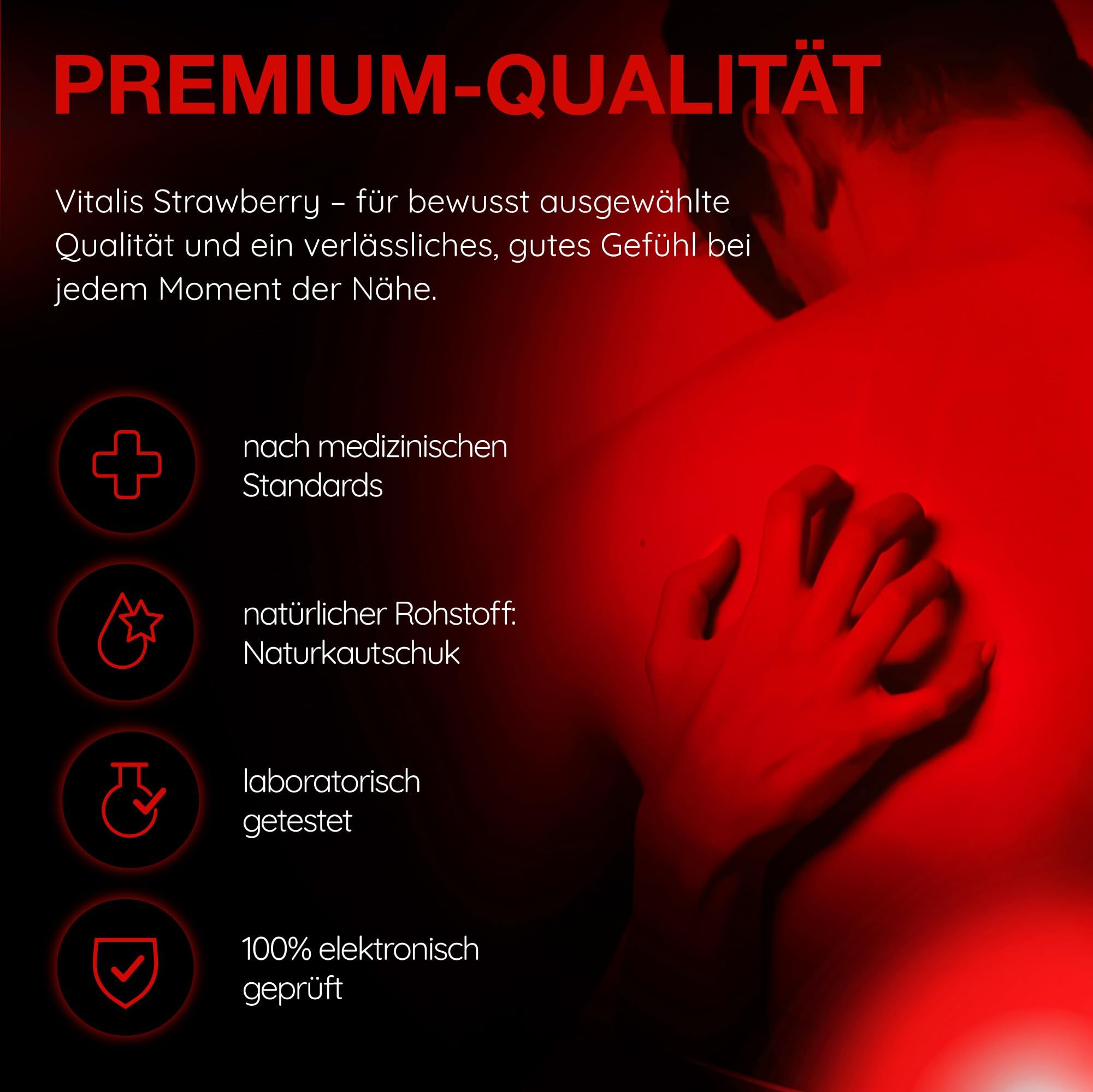 Preservativi Vitalis: Standard medici, lattice naturale, testato in laboratorio, 100% testato elettronicamente.