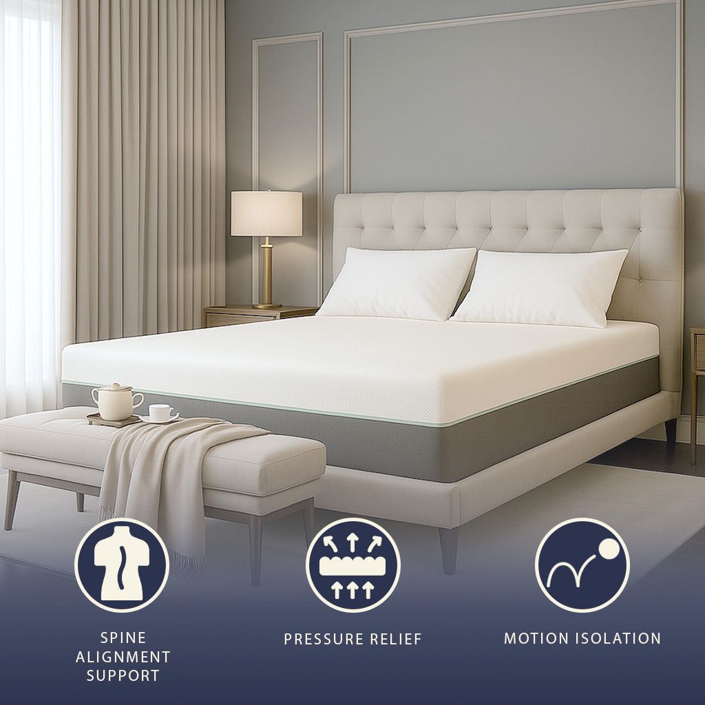 The White Stone Materasso 160x190 in Memory Foam e Molle Insacchettate | Altezza 25 cm