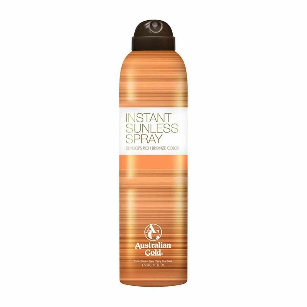 Bomboletta spray color bronzo con "Instant Sunless Spray" e "Australian Gold".