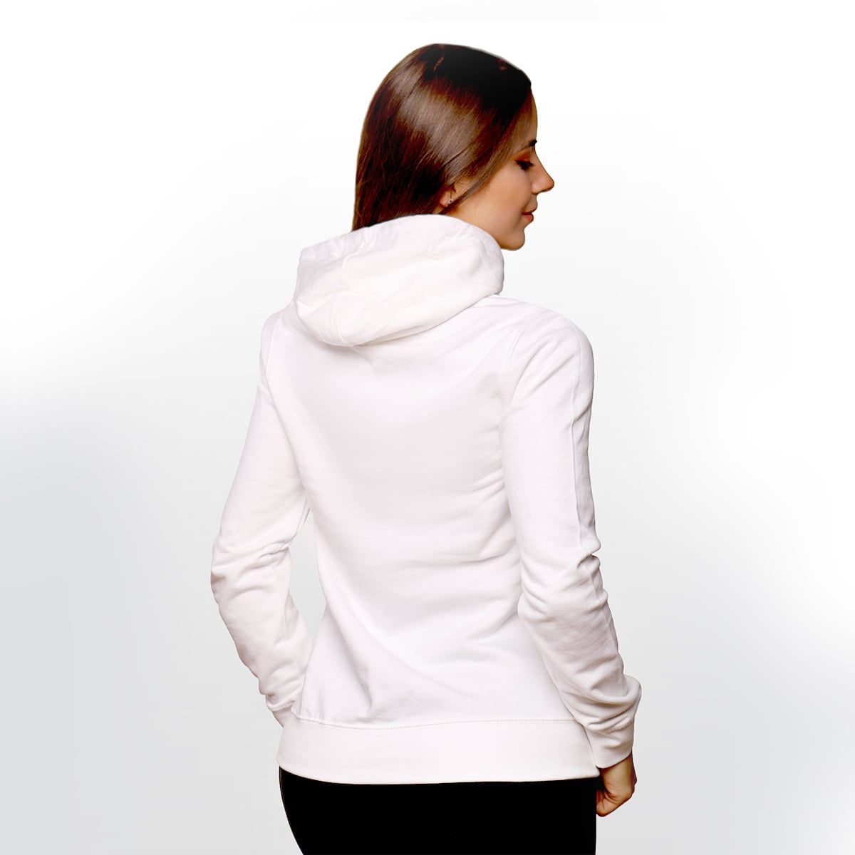 GymBeam Felpa donna PRO con cappuccio regular bianca