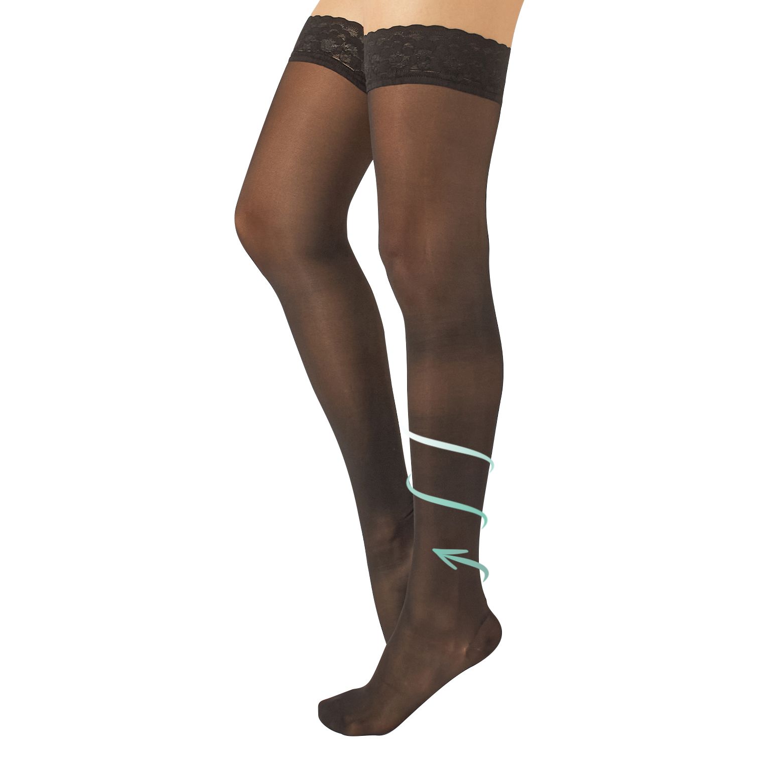 CALZITALY Calza Autoreggente Compressione Graduata Media 70 den, Calze Elastiche Made in Italy