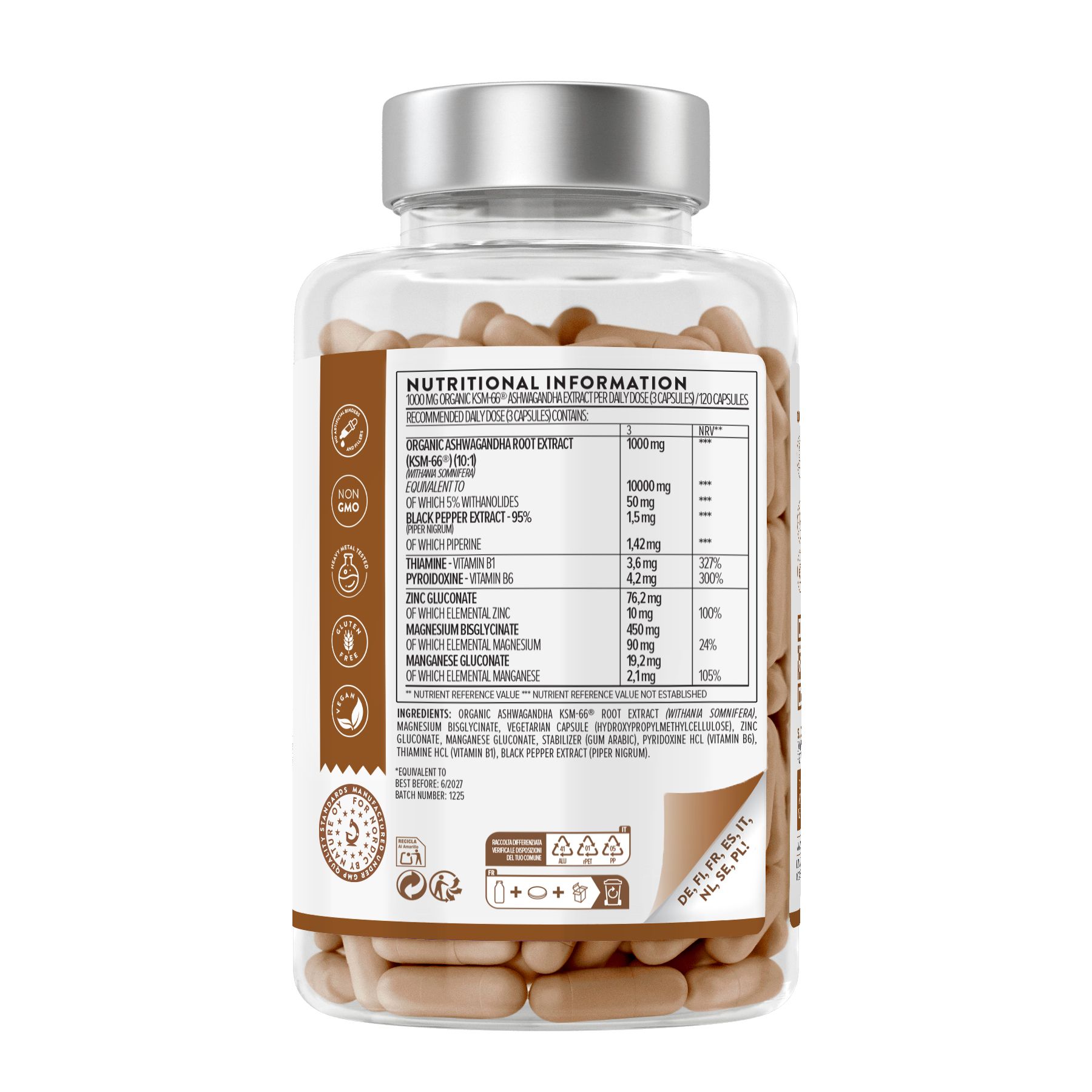 Aavalabs Ashwagandha KSM-66® – Con vitamina B6, magnesio e zinco