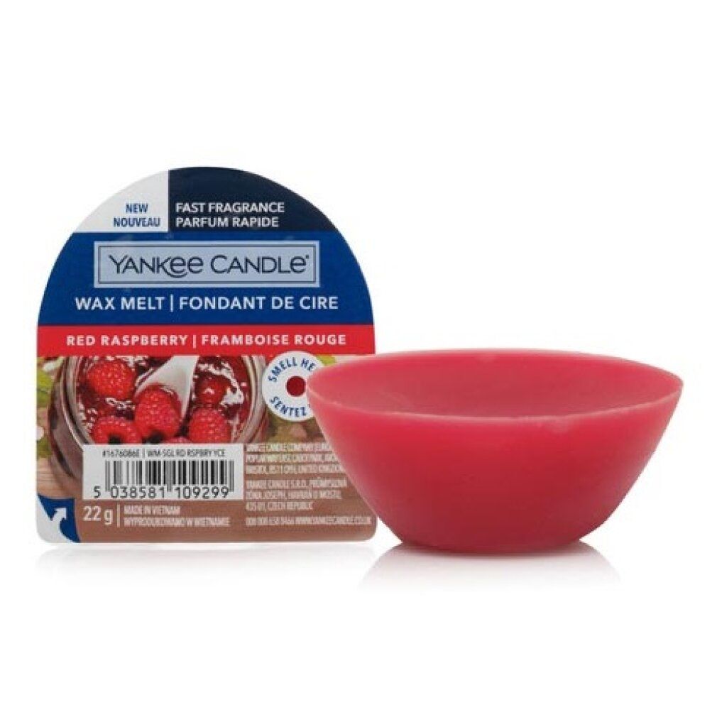 Pastiglia di cera rossa, Yankee Candle, profumo Red Raspberry, 22g.