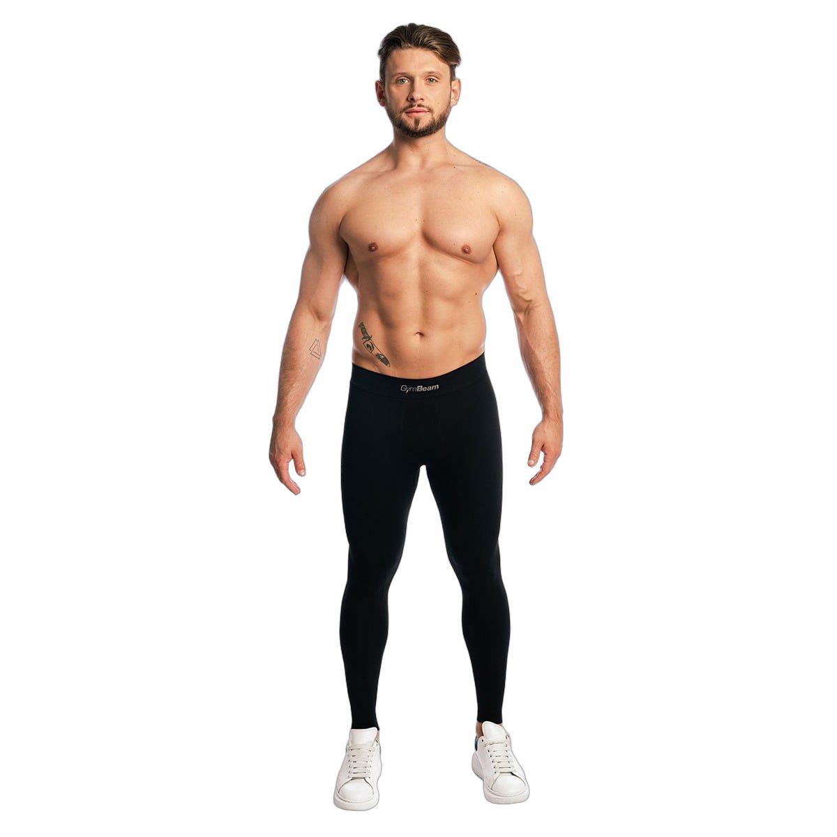 GymBeam Leggings uomo Fuse neri senza cuciture in poliammide ed elastan