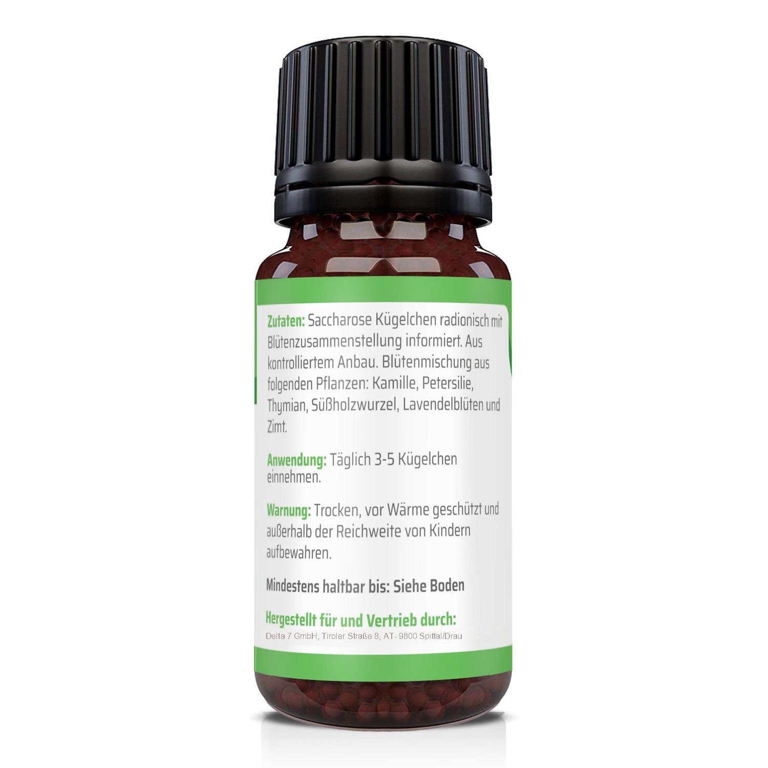 Retro del flacone. Etichetta con ingredienti, istruzioni per l'uso e avvertenze. Scadenza minima: vedi fondo.