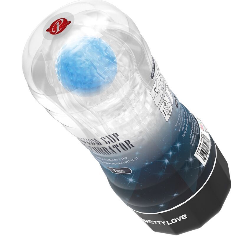 Masturbatore con sfera blu, dimensioni 180mm x 77mm. Marca: Pretty Love.
