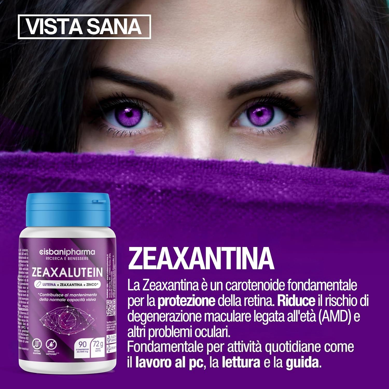 Cisbani Pharma Zeaxalutein - Integratore occhi a base di Luteina e Zeaxantina