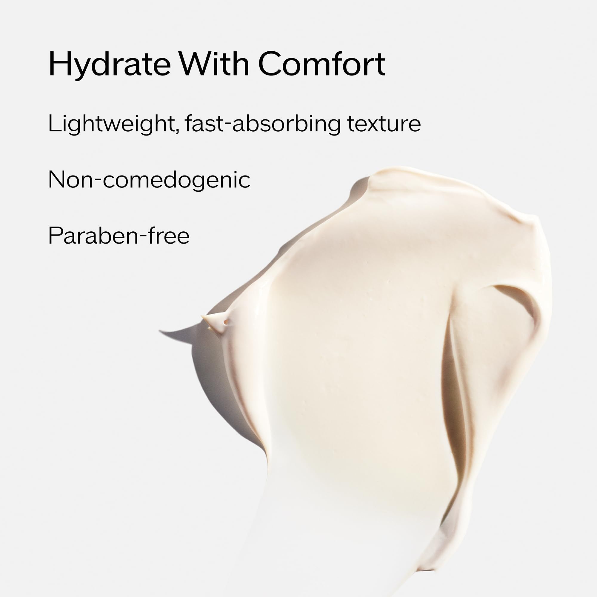 Texture crema. Leggera, assorbimento rapido. Non comedogeno, senza parabeni.