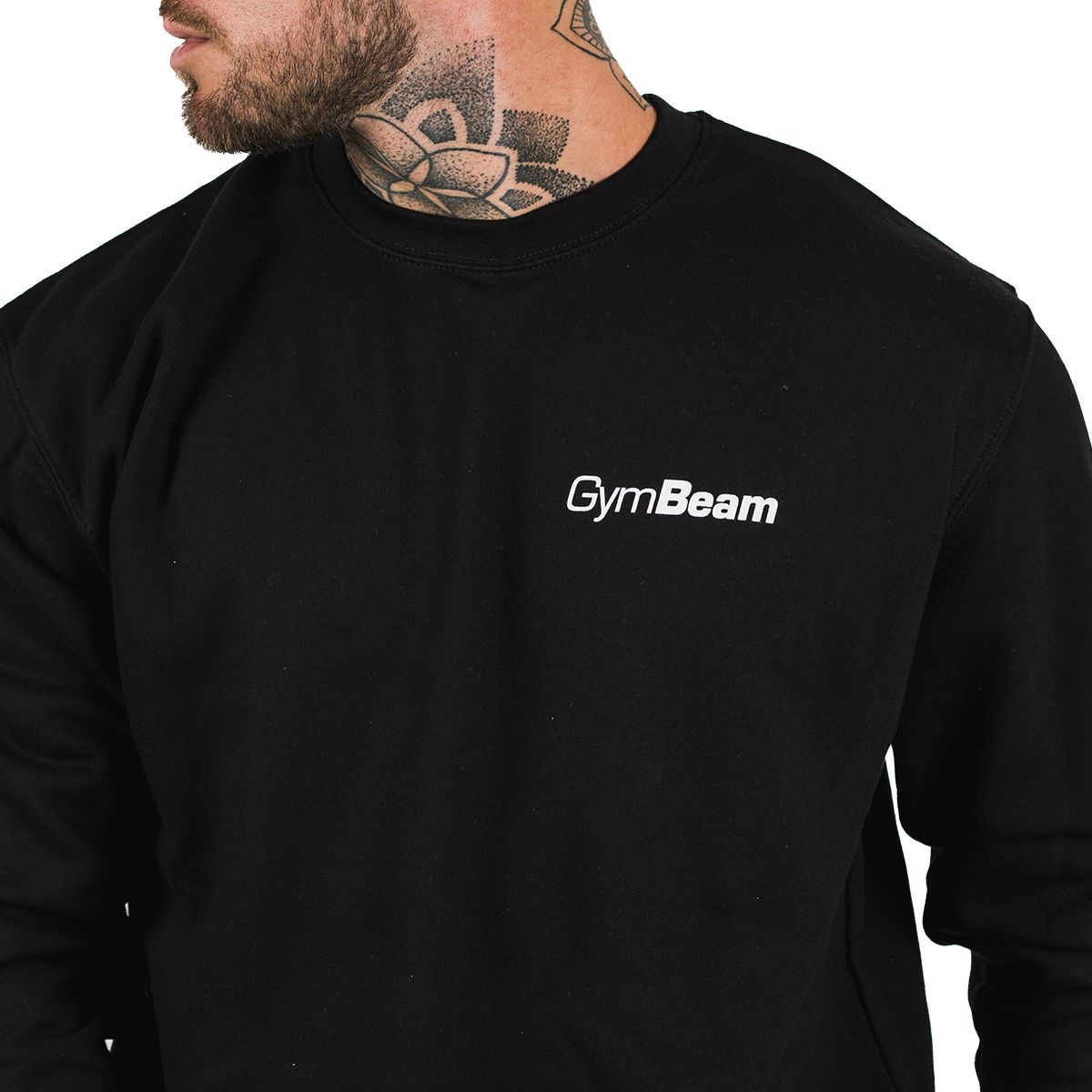 GymBeam Felpa uomo PRO senza cappuccio vestibilità morbida Black