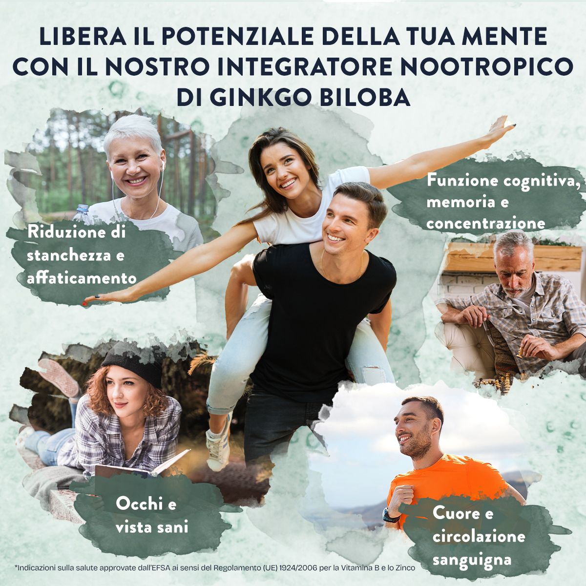 Capsule Aavalabs Ginkgo Biloba. Persone nella vita quotidiana. Funzione cognitiva, memoria, concentrazione. Riduce l'affaticamento.