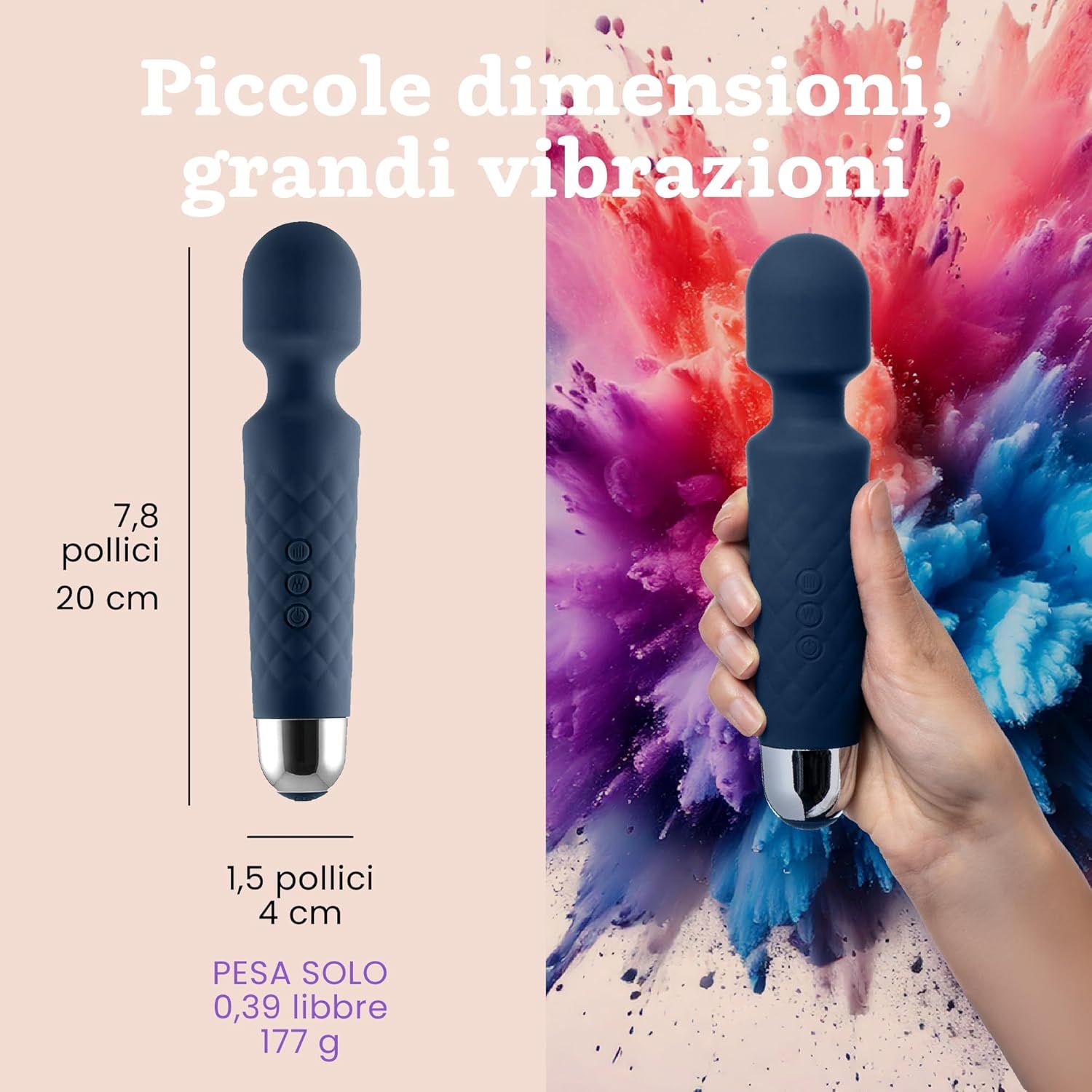 Oliver James Vibratore per donne – Silenzioso e potente, colore zaffiro notte