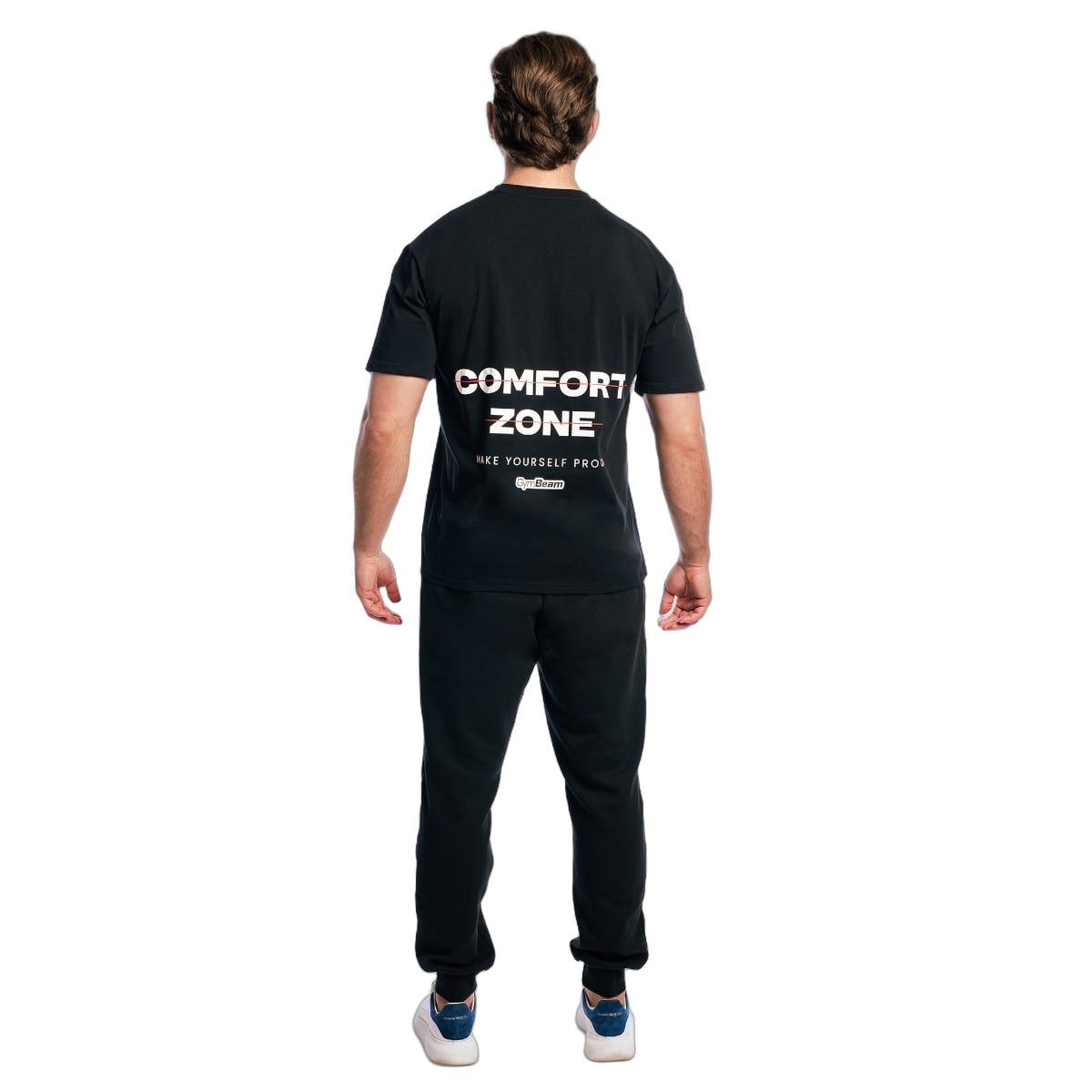GymBeam T-shirt uomo oversize in cotone a manica corta Zone Black