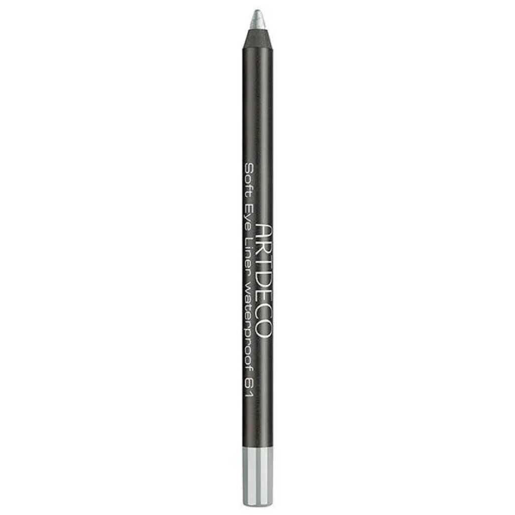 Matita Artdeco Soft Eye Liner Waterproof 61 grigia. Fusto nero con nome del prodotto. Punta e estremità grigie.