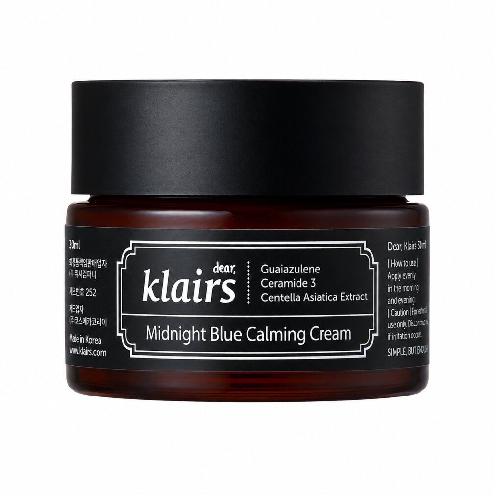 Vasetto di Klairs Midnight Blue Calming Cream con etichetta.