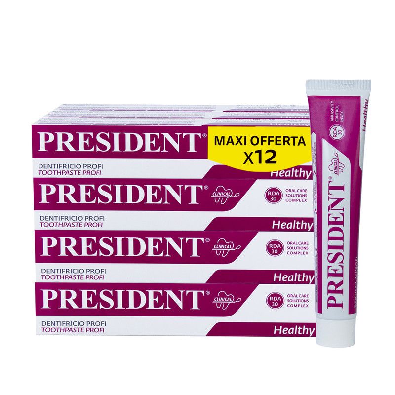 President KIT 12 Dentifricio Profi Clorexidina 0,20% Azione intensiva RDA 30 - 12x75ml