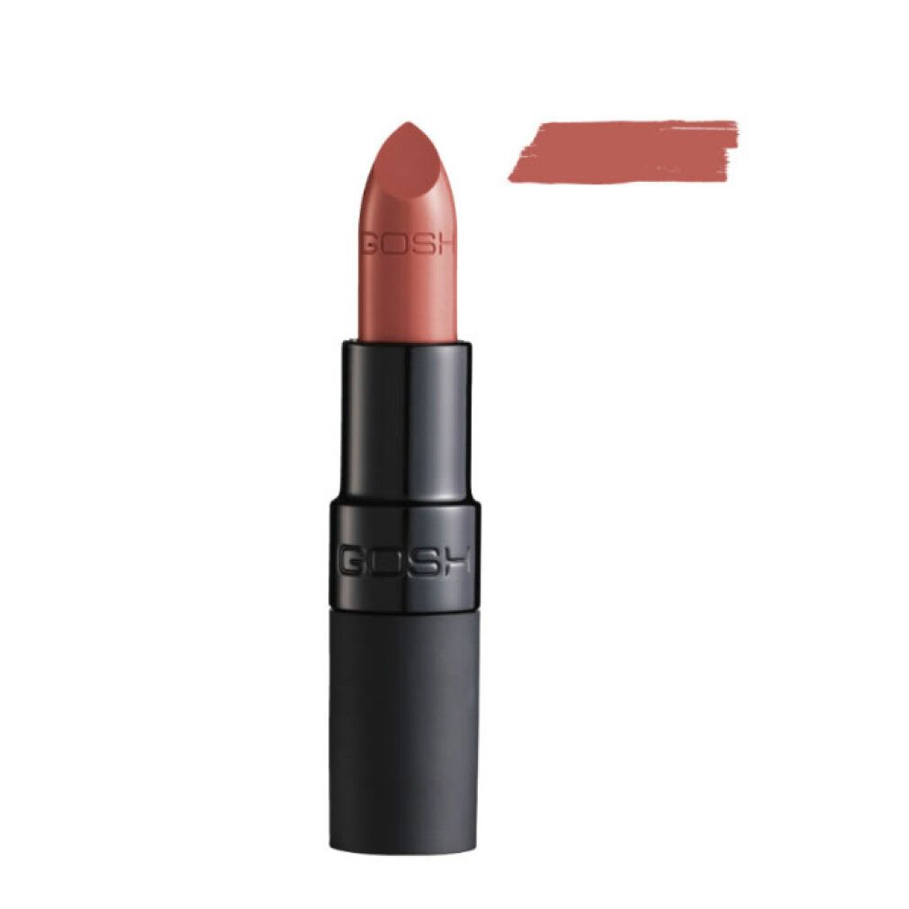 Rossetto Gosh color Matt Cinnamon con campione di colore.