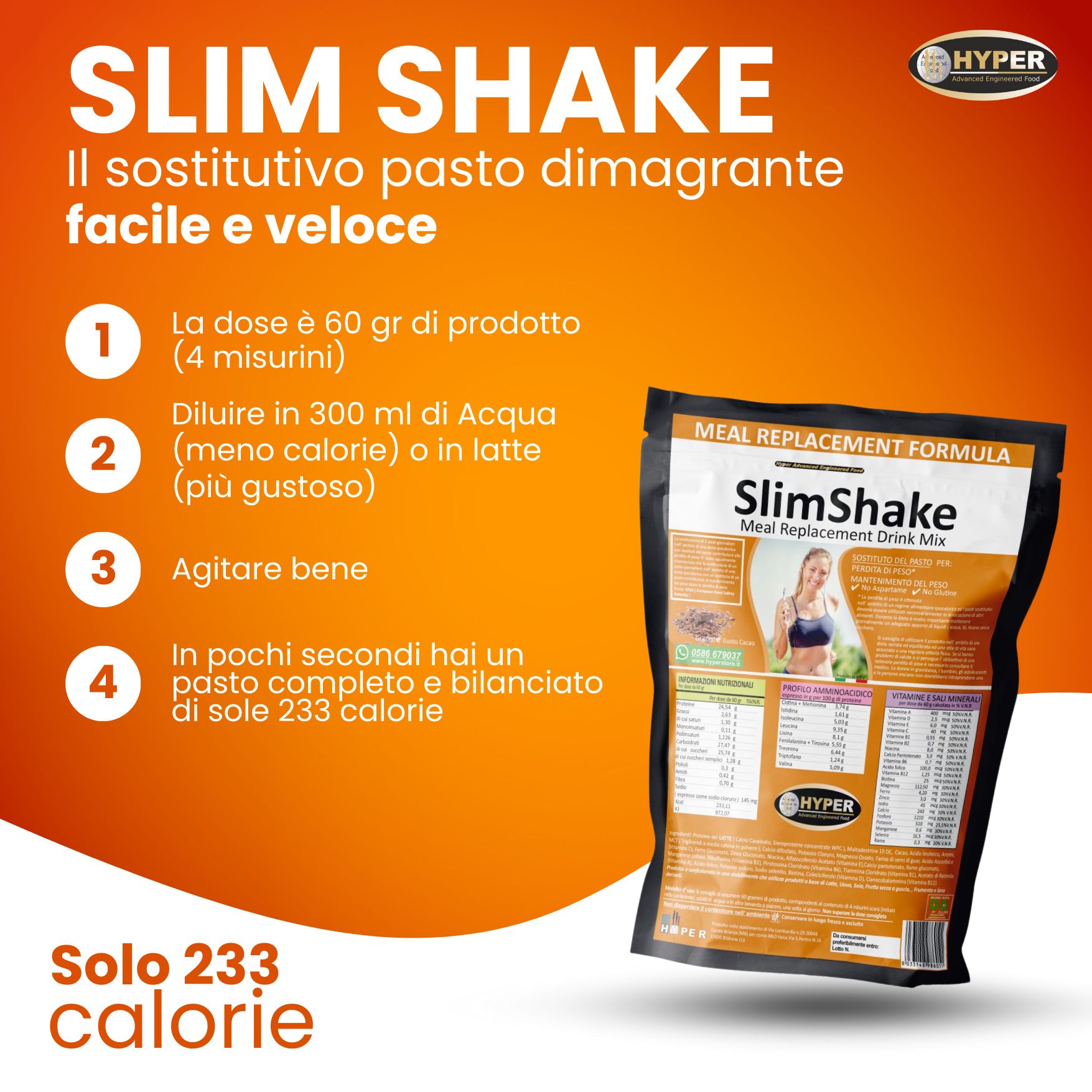 HYPER sostituto di pasto Slim Shake Cacao