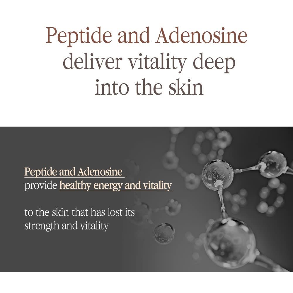 Testo: I peptidi e l'adenosina forniscono vitalità in profondità. Forniscono energia e vitalità.