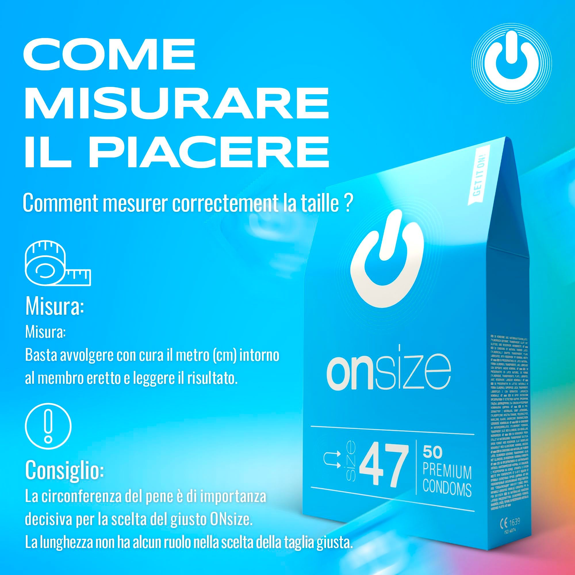Istruzioni per misurare la circonferenza del pene per la taglia.
