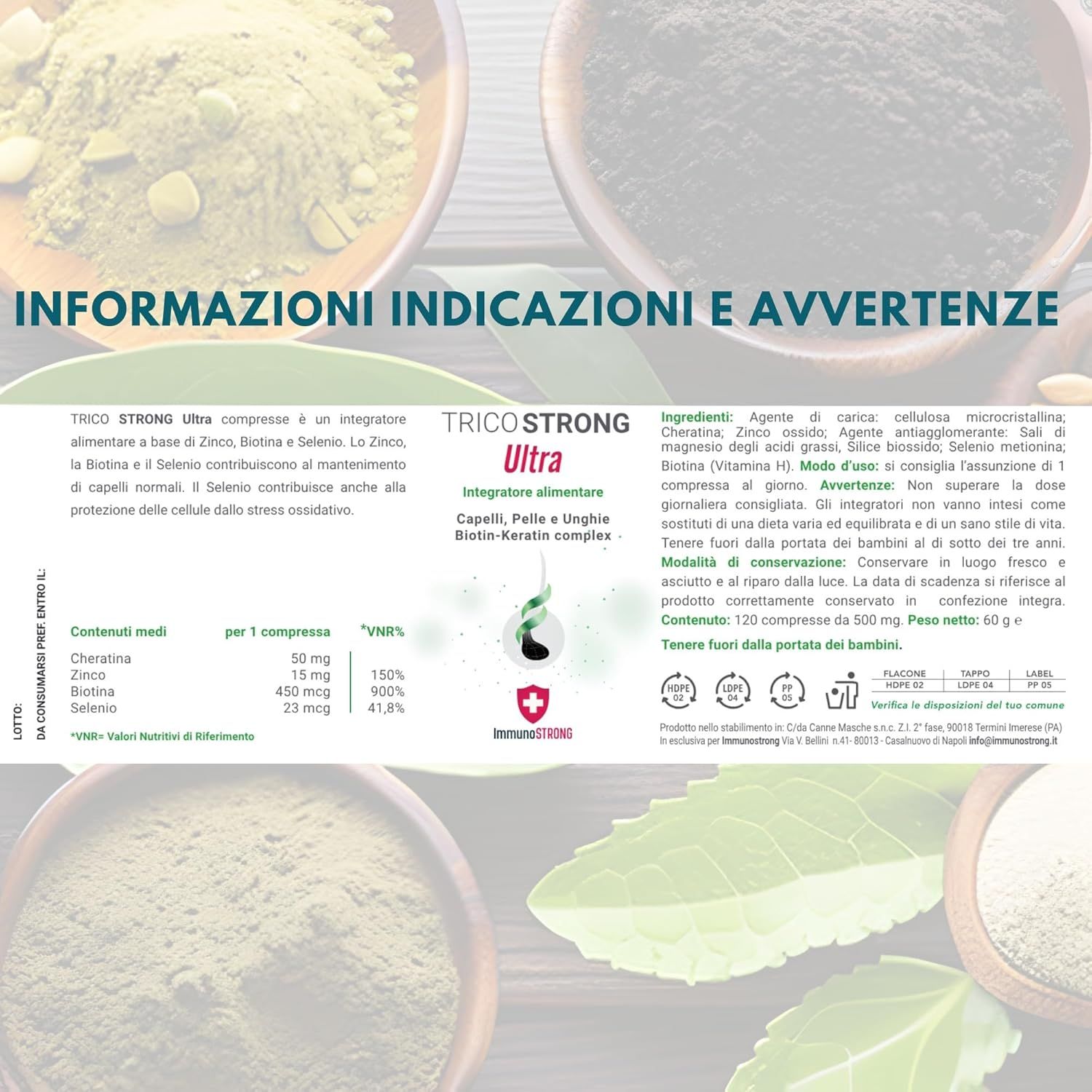 AMBIOPH - TricoSTRONG Ultra - Integratore Capelli Biotina Cheratina Complex