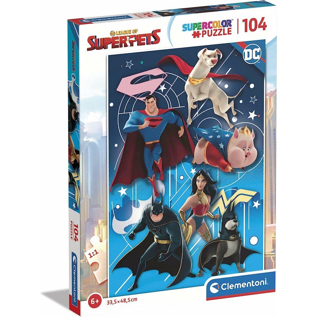 clementoni Puzzle dc Super Pets 104 pezzi