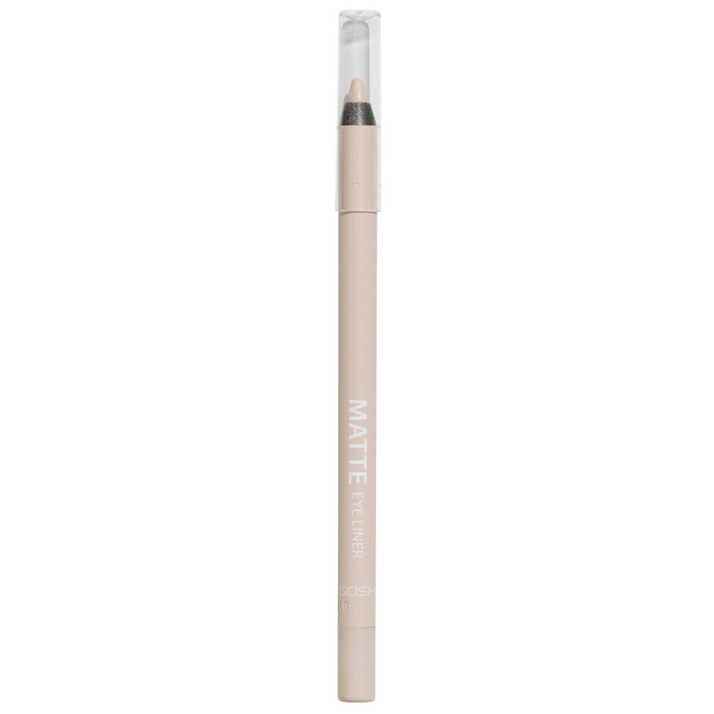Eyeliner opaco Gosh beige. Con cappuccio trasparente. Scritta: Matte Eyeliner.