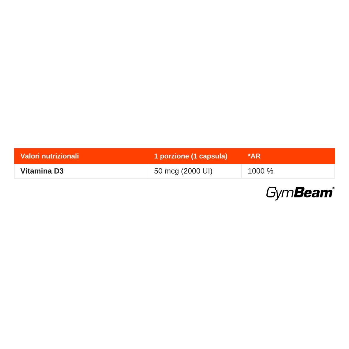 GymBeam Vitamina D3 2000 UI colecalciferolo capsule