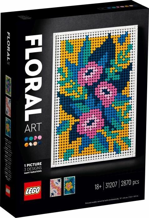 LEGO Art Motivi Floreali Set Decorazioni Murali 3 in 1 Fiori artificiali
