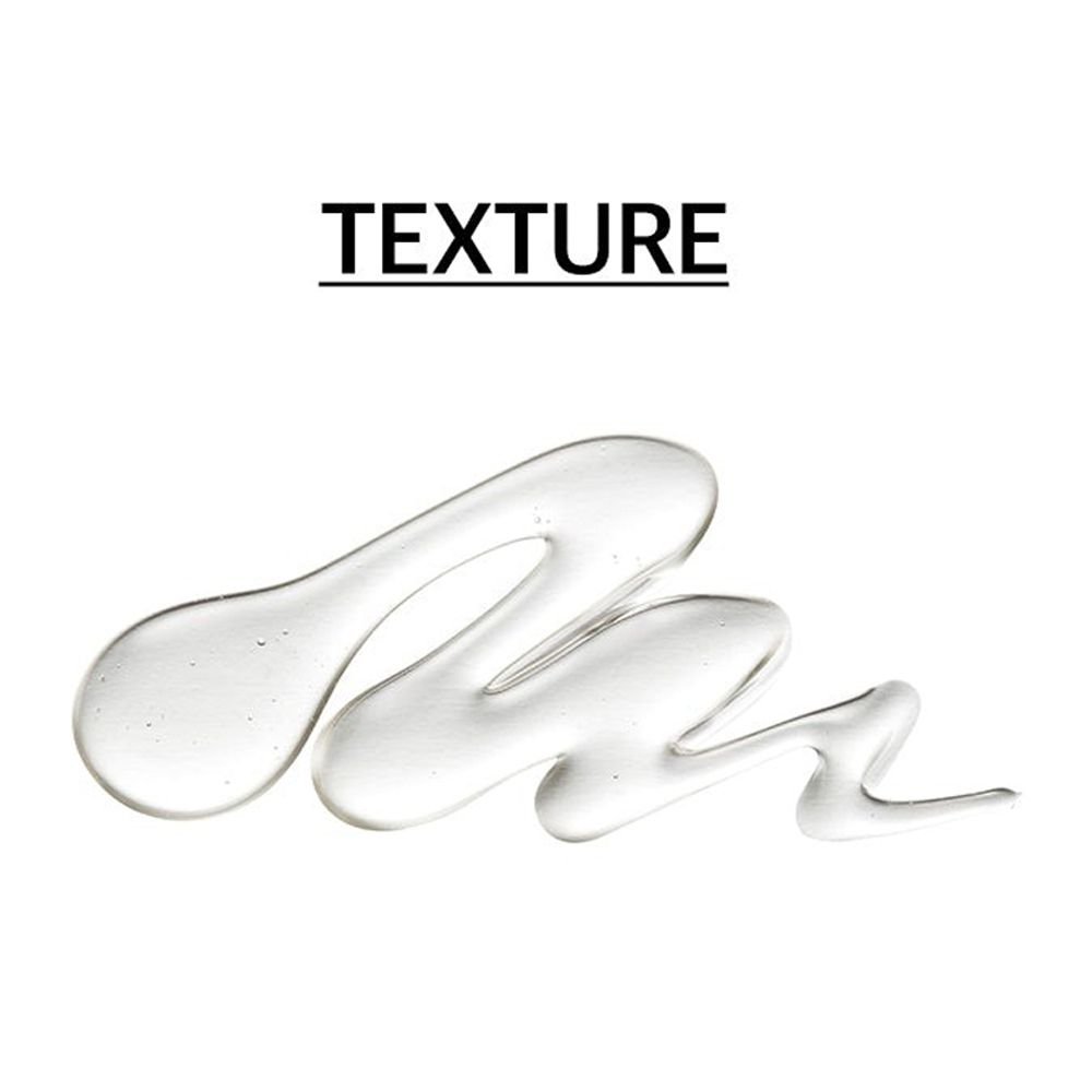Sostanza trasparente, simile a un gel, a forma di onda. Testo: TEXTURE.