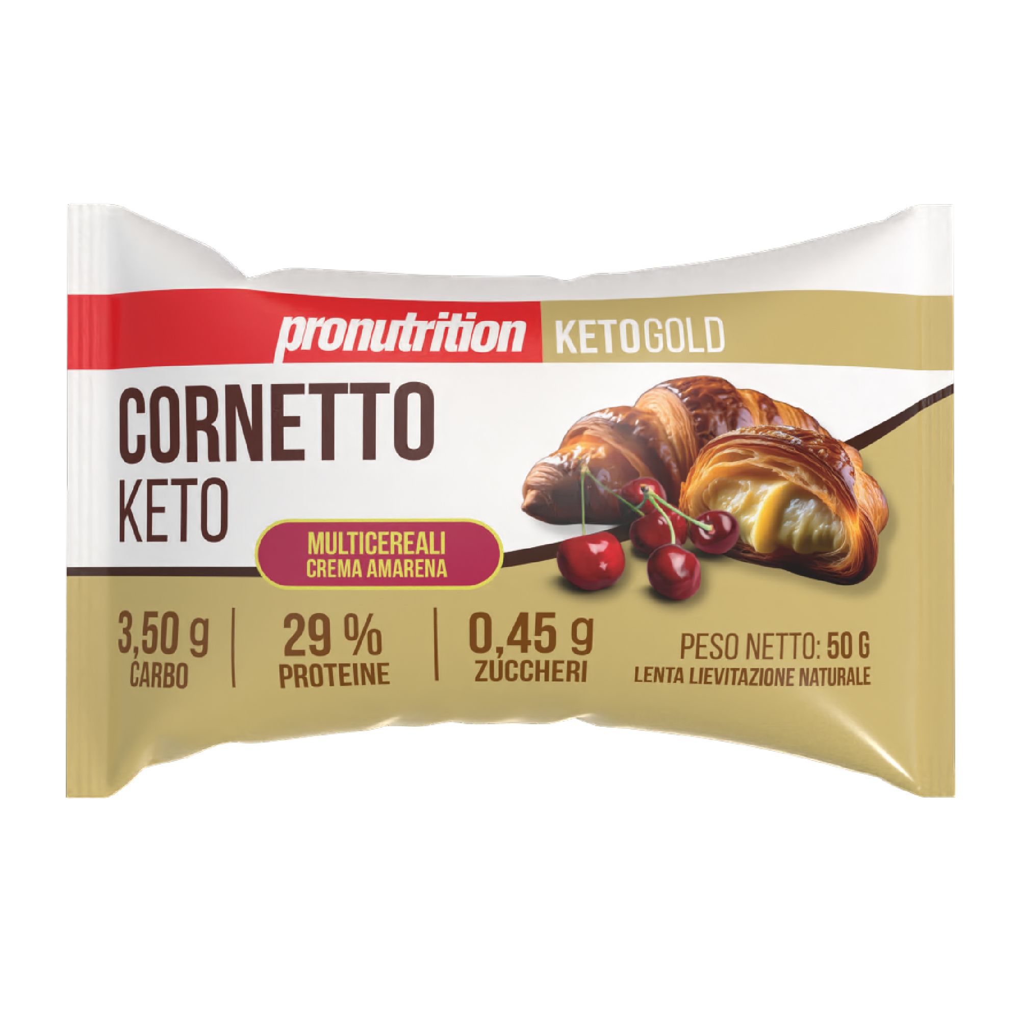 Pronutrition Cornetto keto multicereali (50 gr, Crema e amarena)