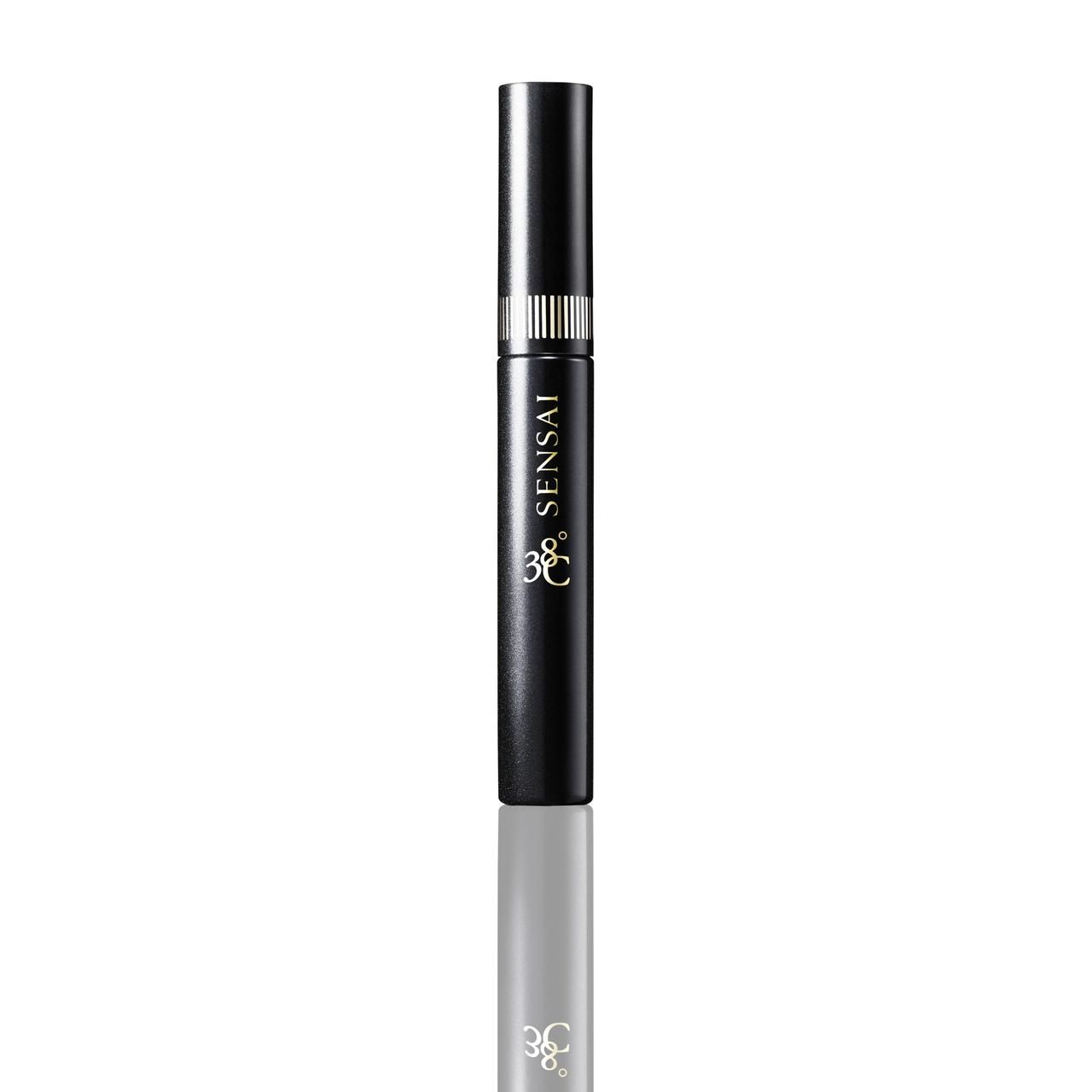 Tubo di mascara nero con dettagli argentati. Scritta 'SENSAI 38°C'.
