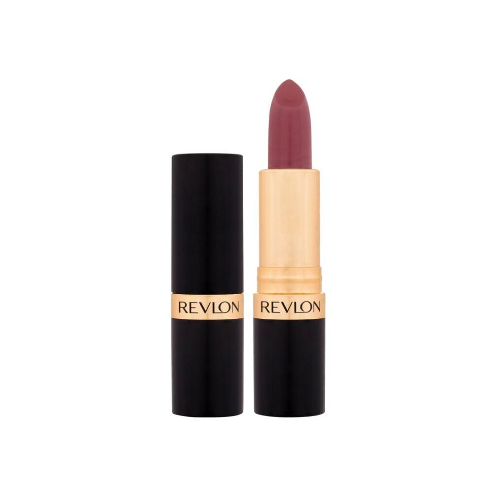 Rossetto, cappuccio accanto. Contenitore oro e nero. Scritta REVLON.