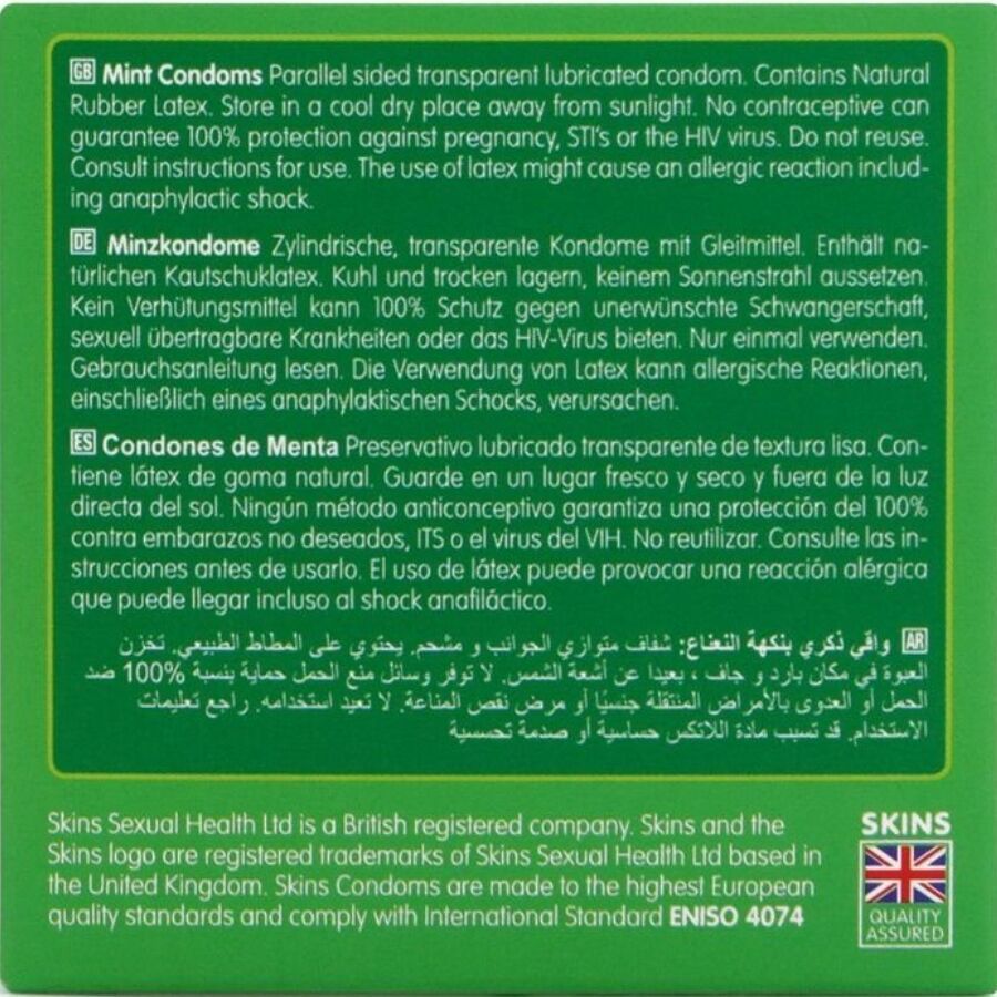 Retro della confezione. Testo in più lingue. Contiene informazioni sugli ingredienti, le istruzioni per l'uso e il produttore.