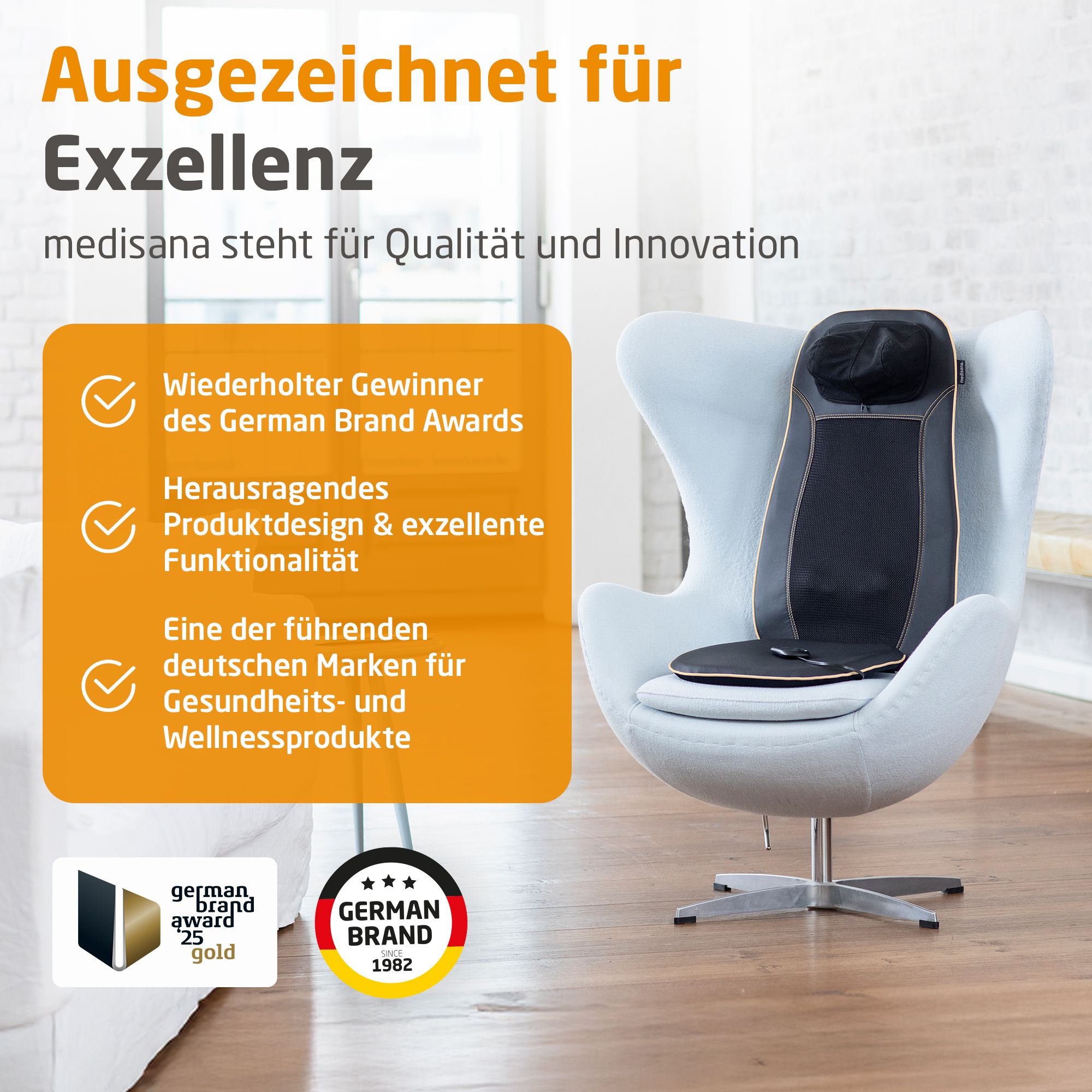 Tappetino massaggiante in poltrona. Premiato per l'eccellenza, vincitore German Brand Award.