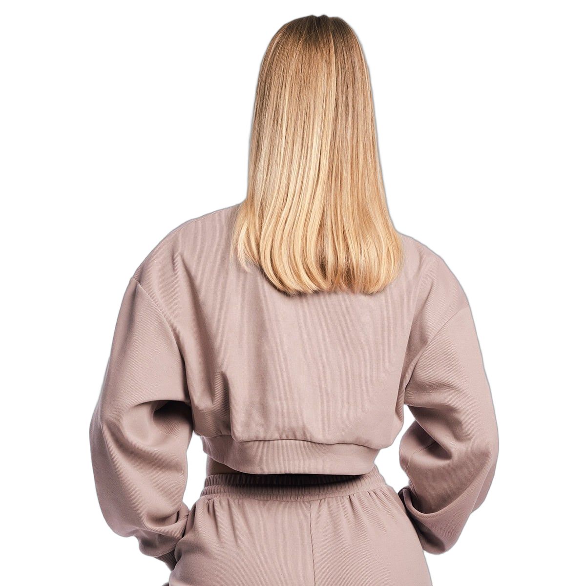GymBeam Felpa donna cropped Aura Roux senza cappuccio a maniche lunghe