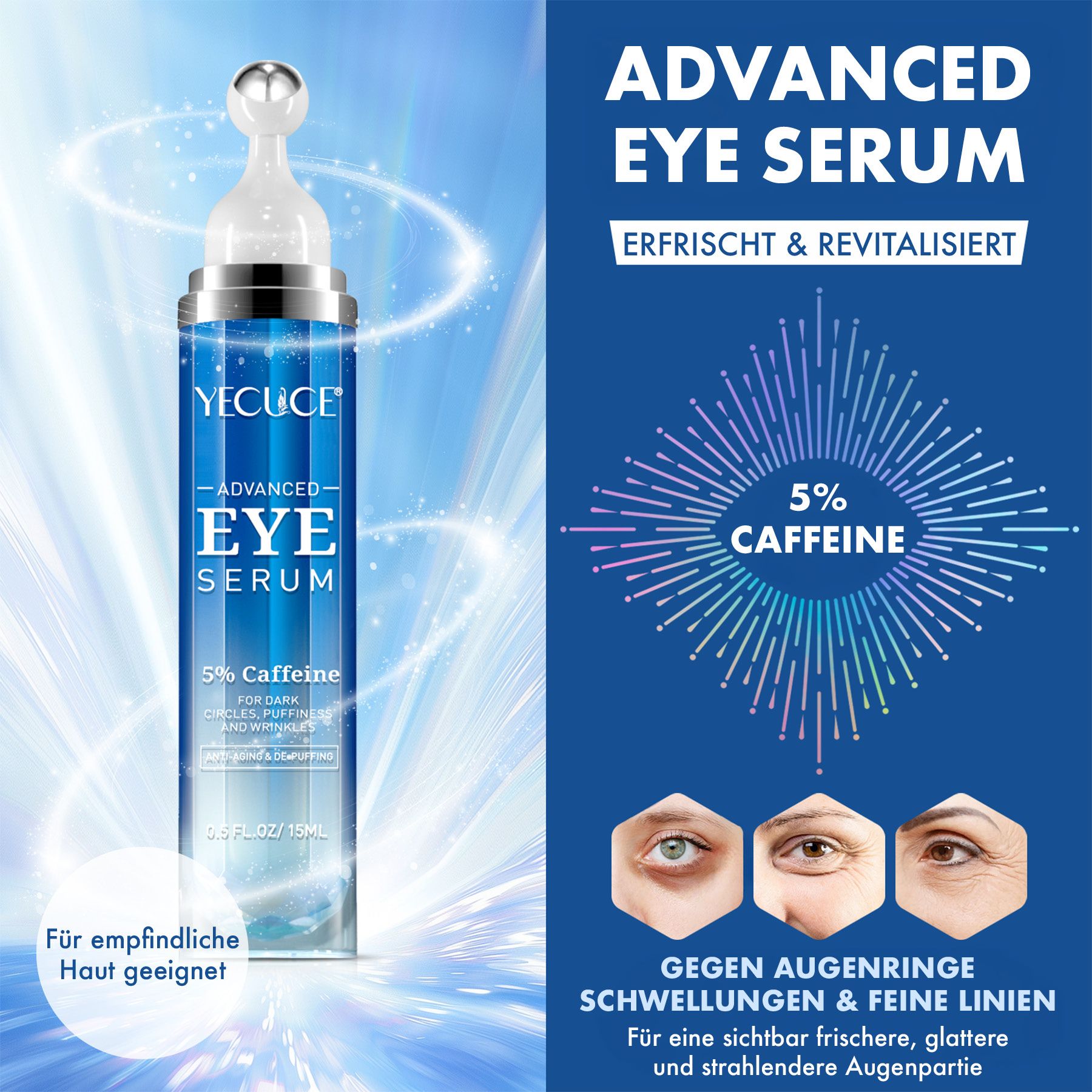 ALIVER Siero occhi per occhiaie con retinolo e caffeina