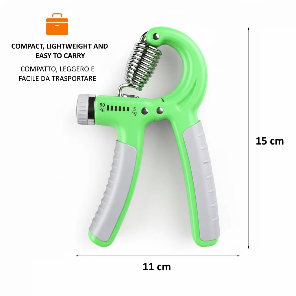 Allenatore manuale Hand Grip Regolabile 5 – 60 Kg  2 pz