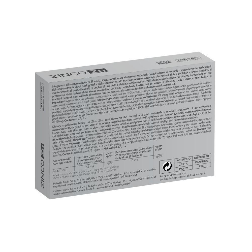 agocap - Integratore alimentare a base di Zinco con bisglicinato per il sistema immunitario