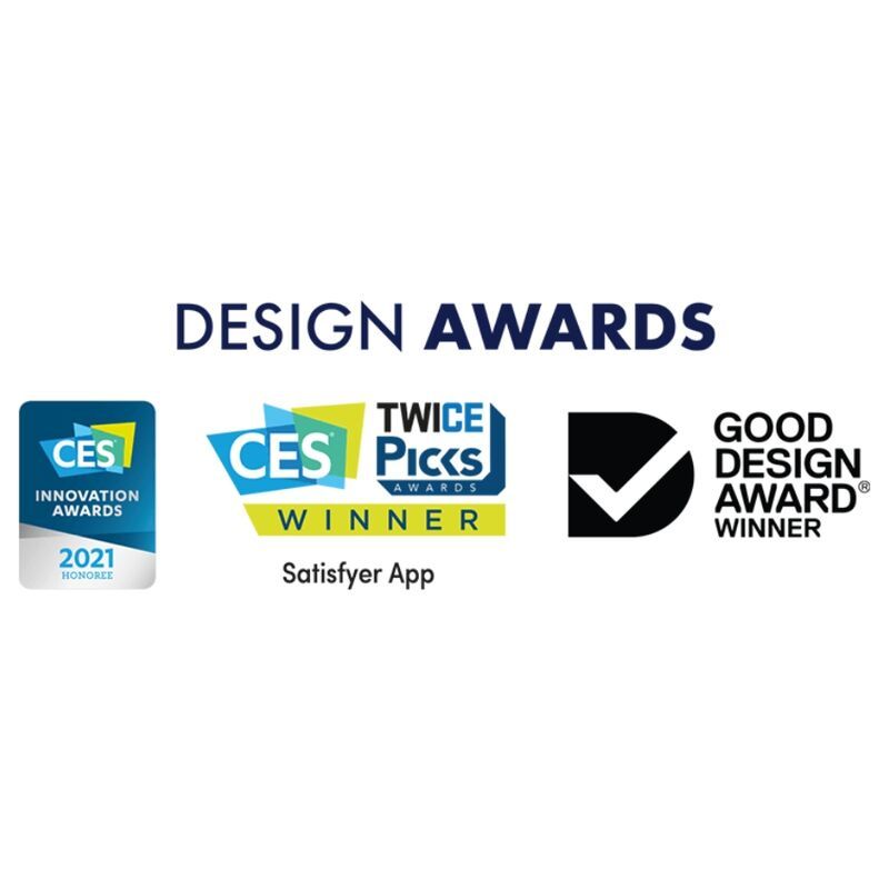 Satisfyer App Design Awards: CES Innovation, CES Picks Winner, Good Design Award.