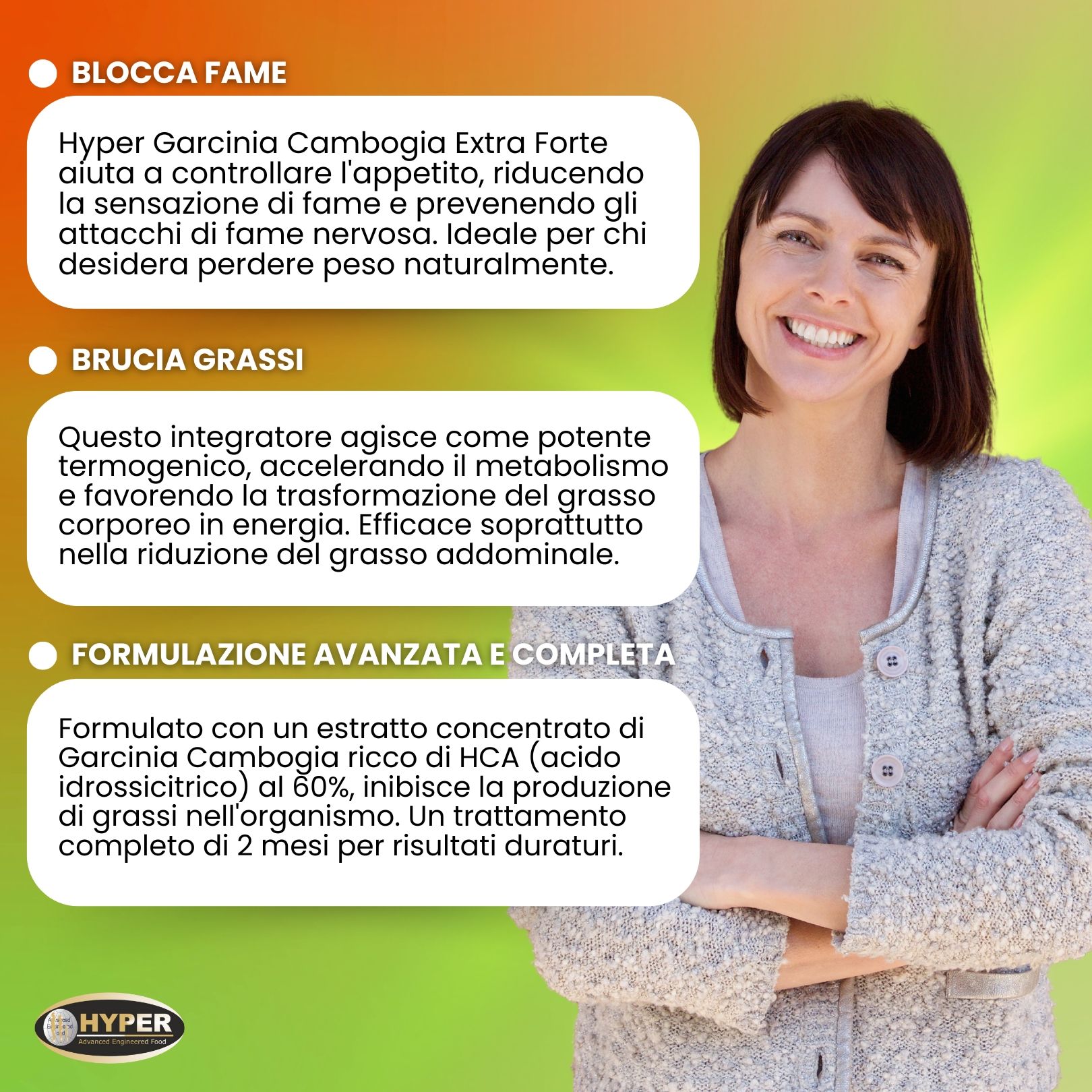 Hyper Garcinia Cambogia Extra Forte – Controllo Fame Nervosa e Perdita di PesoNaturale