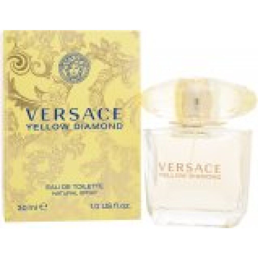 Scatola e flacone gialli. Scritta: Versace Yellow Diamond. Eau de Toilette Spray. 30 ml.