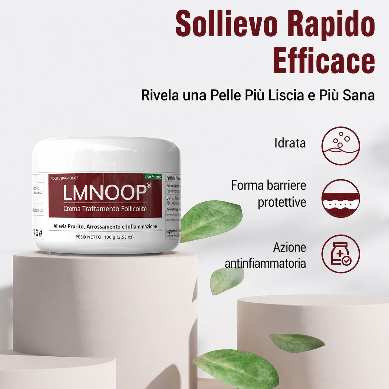 LMNOOP crema per follicolite per cuoio capelluto e corpo