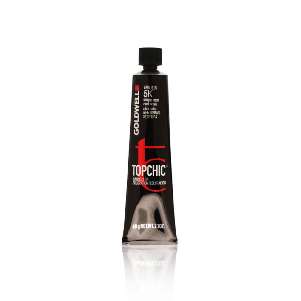 Goldwell Topchic colorazione per capelli, tubo. Tonalità 5K mogano rame. Tubo nero, 60g.